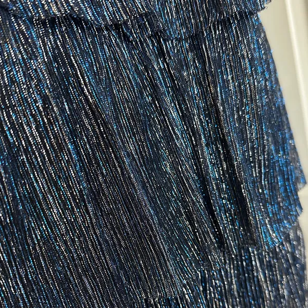 Lulu's Sparkly Blue silver Layered Mini strappy Dress XS EUC #hoco - Image 3