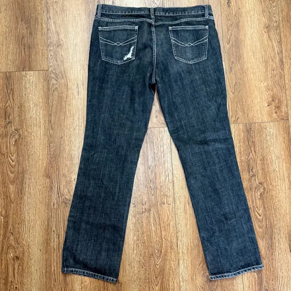 Y2K Gap Jeans Womens 16 Faded Black Distressed Low Rise 100% Cotton Denim Skinny - Image 2