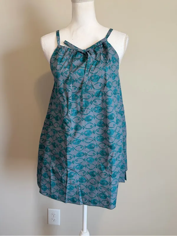 NWT BDG Eva Tie-Front Ruched Strap Trapeze Mini Dress xs relaxed fit - Image 9