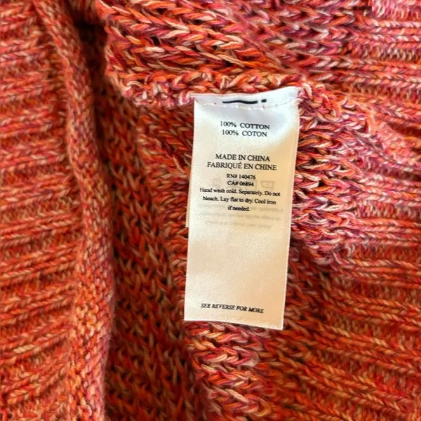 Faherty Saulsalito Sweater Cotton Open Knit Womens Size XS Pink - Image 6