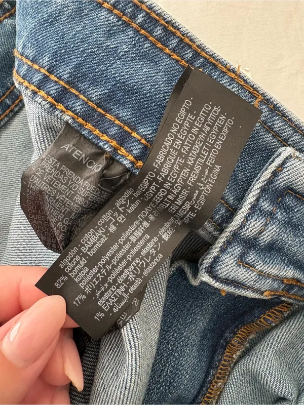 NWT Zara High Rise Marine Straight Jeans Size 14 - Image 6