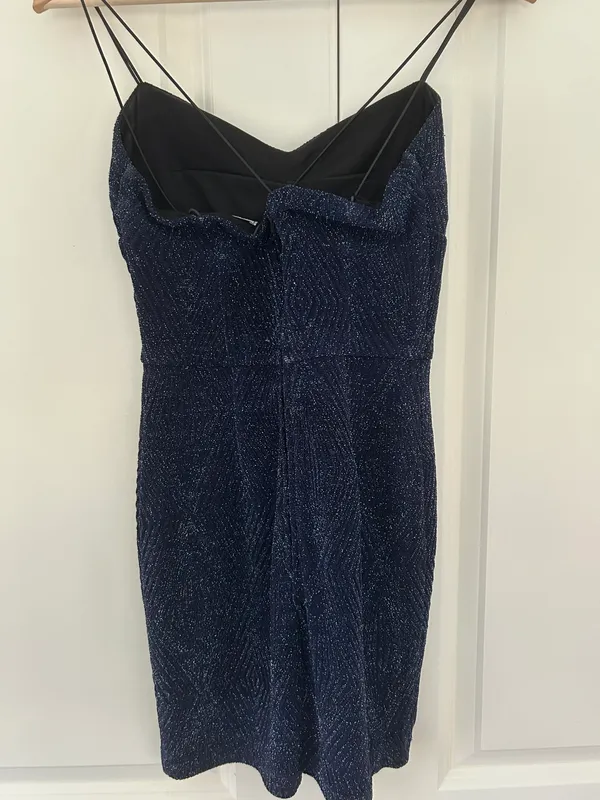 Tight Navy Sparkly Dress Blue Size 2 - Image 3