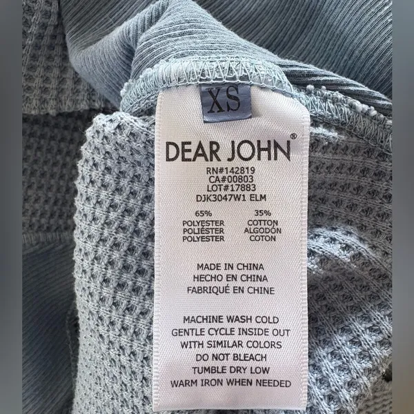 DEAR JOHN Blue Long Sleeve Thermal Shirt - Image 3