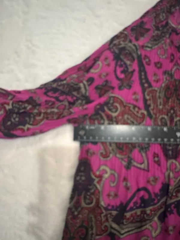 LAUREN Ralph Lauren Black Label Purple Paisley Pleated Georgette Blouse Size M - Image 10