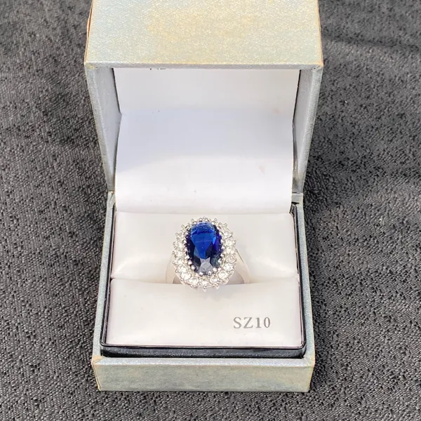 💎💙 NWT NIB New Directions Princess Diana Style Size 10 Sapphire Blue Style Cubic Zirconia Crystal Ring $20.00 💙💎 - Image 7