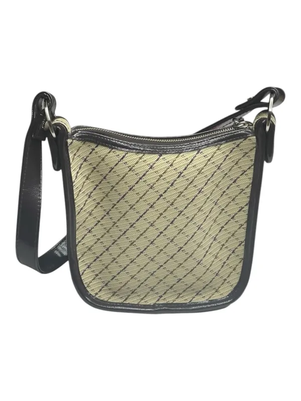 DKNY 𖣴 Woven Crosshatch Mini Bag Handbag 𖣴 Straw 𖣴 Choc Brown Leather Trim 𖣴 - Image 3