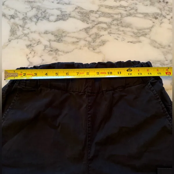 NWT Quince Women Organic Cotton Straight Wide Leg Pants Black 6 elastic waist - Image 4