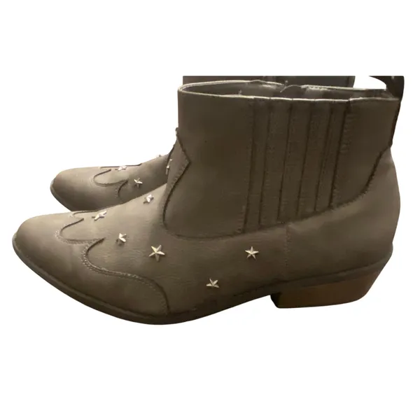 Comfort Est. 1948 Star Stud Western Ankle Boots Gray Women’s 10M Zip Country - Image 2