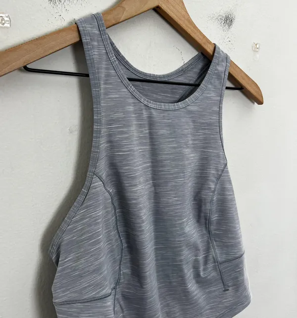 Lululemon - Power Thru Tank Top Heathered Rhino Grey Athletic Workout Running Gym - Image 3