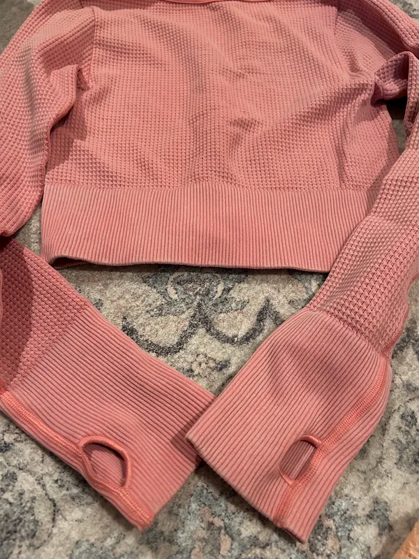 Pink Aerie Top Long Sleeve Henley - Image 3