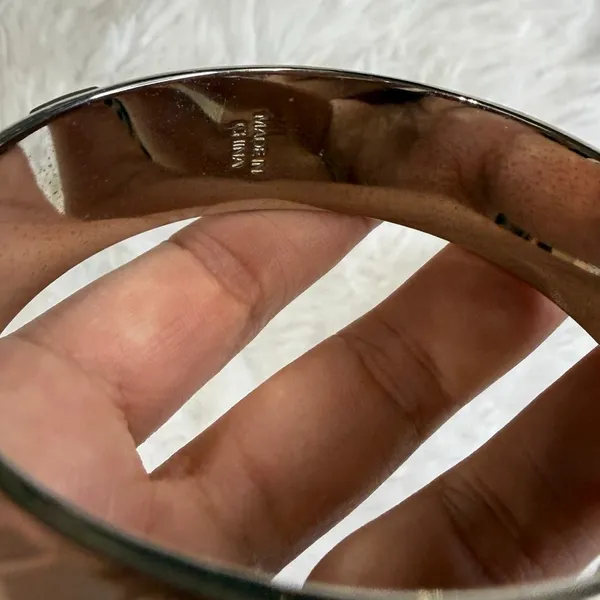 y2k Coach Cream Silver Bangle Bracelet - Image 5