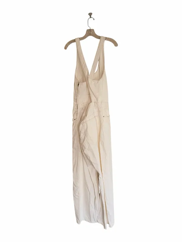 NWT ZARA Bloggers Fave TRF DENIM STRAPPY JUMPSUIT Ecru XXL - Image 12