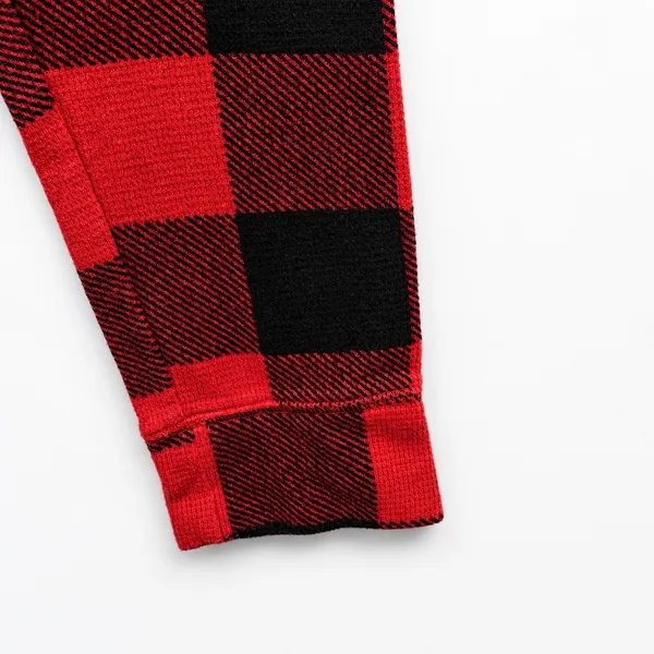 PINK Victoria's Secret Sleep Set Waffle Knit Women M Red Black Buffalo Plaid - Image 12