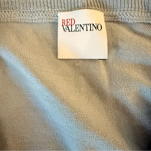 RED Valentino Gray Ruffle Front Knit Cardigan Sweater Large - Image 7