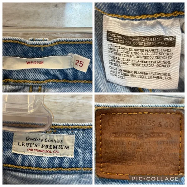 Levi's Premium Womens 25x27 Wedgie Jeans‎ High Rise Button Fly Light Wash Ankle - Image 6
