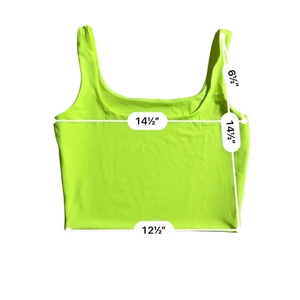 Solid Neon Green Crop Halter Top size S Black - Image 4