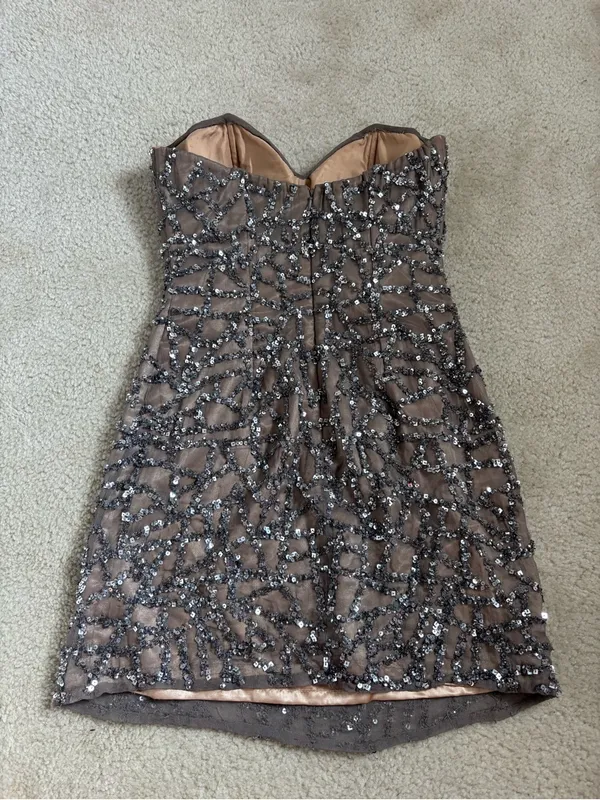 Scala Silk Strapless Mini Dress - Image 4