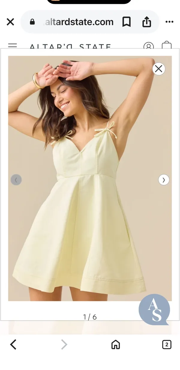 Calliope Denim yellow altard state Mini Dress - Image 2