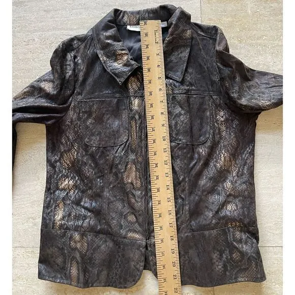 Bamboo Traders Jacket Metallic‎ Snake Print Zip Long Sleeve PS Petite S - Image 5