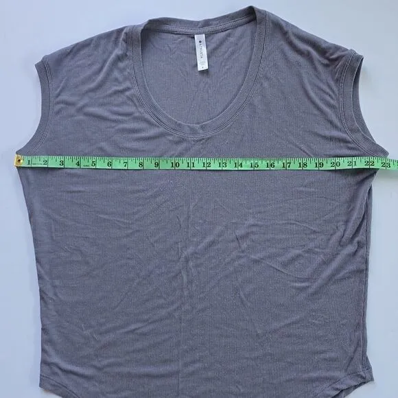 Athleta‎ Cloudlight Rib Stratus Tee Lavender Purple Sleeveless Ribbed Women's S - Image 8