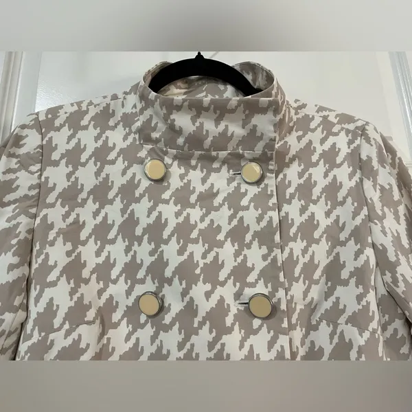 Banana Republic Houndstooth Trench Coat Sz S - Image 6