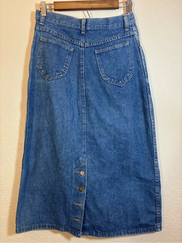 Wrangler Vintage Denim Maxi Midi Skirt Size 10/11 - Image 2
