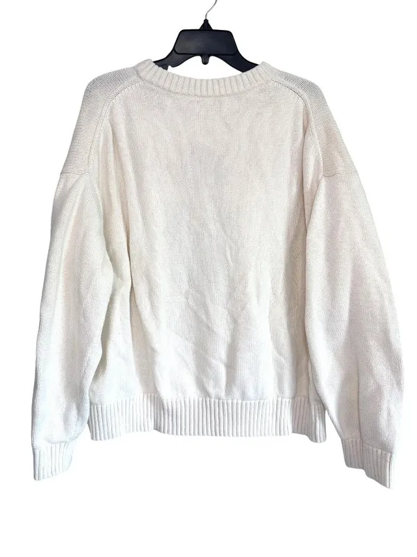 Polo Ralph Lauren Cotton Bear Long Sleeve Crew Neck Pullover in Ivory Large Wome - Image 9