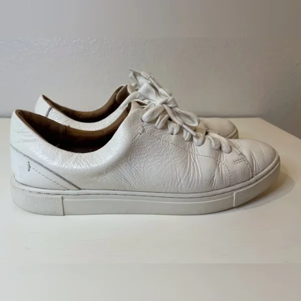 Frye Women’s Ivy Court Low Lace White Leather Sneakers Size 7.5‎ - Image 5