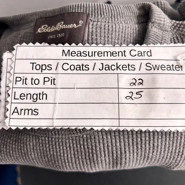 Eddie Bauer Waffle Knit Thermal Shirt‎ Gray Small - Image 8