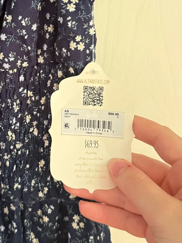 NWT Altar’d State Navy Floral Mini Dress - Image 4