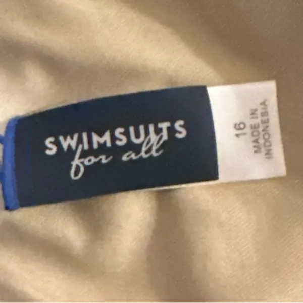 Swimsuits For All 2-Piece Cobalt Blue Bikini Size 16 High-Waist Ruched NWT - Image 5