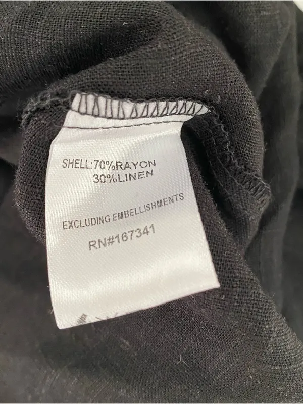 Hello Molly NWTs Black Linen Blend Maxi Skirt with White Trim size XS - Image 5