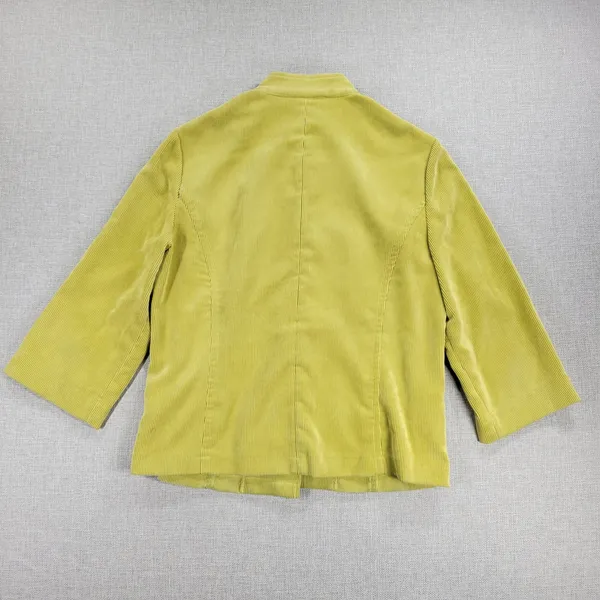 Requirements Corduroy Swing Jacket Womens M Yellow 3/4 Wide Sleeve Big Buttons‎ - Image 3