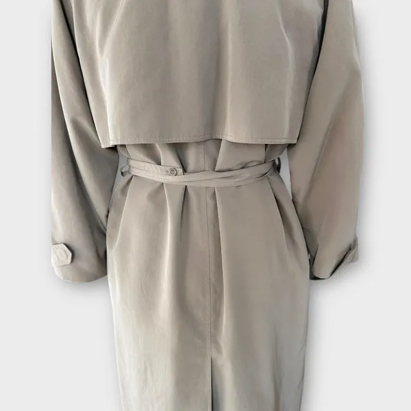 Brooks Brothers Belted Trench Coat Water Repellent Wool Lining Women's 8 Minimal - Image 4