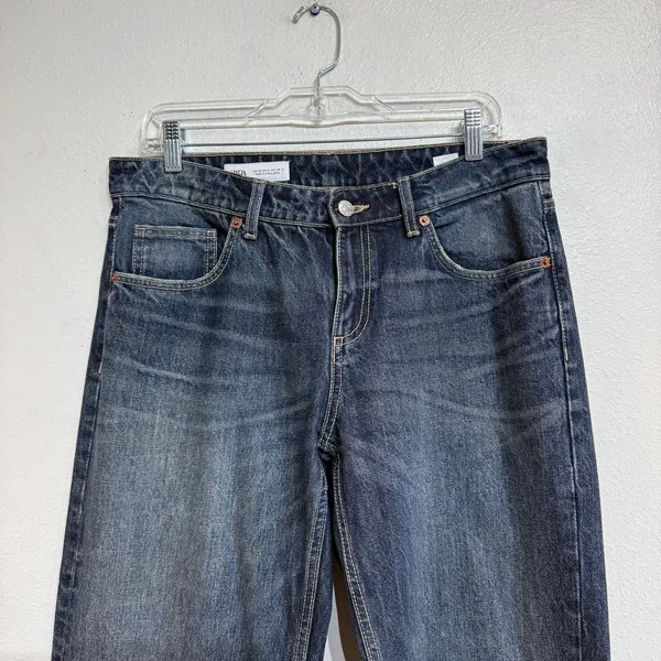 Zara Dark Wash Wide Leg Jeans High Rise Denim Pants Sz 8 - Image 3