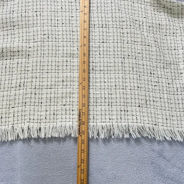 Zara Tweed Fringe Boxy Crop Top White Black Check Balloon‎ Sleeve Blouse XL New - Image 8