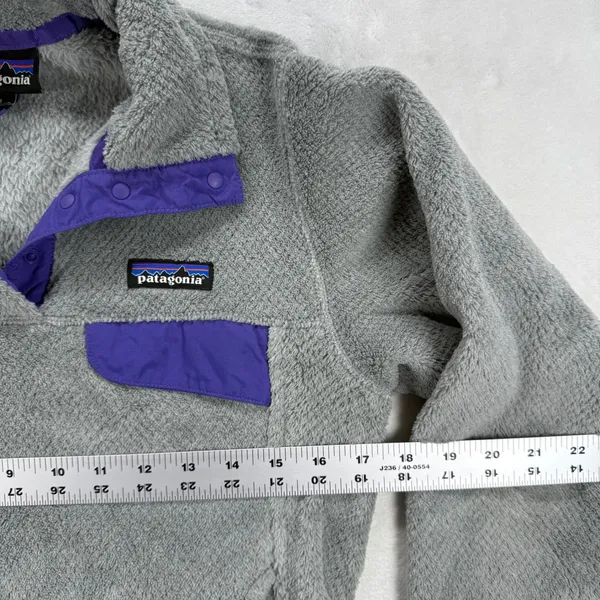 Patagonia Fleece Re-Tool Snap-T Pullover Gray Purple Polartec‎ Thermal Pro S - Image 2