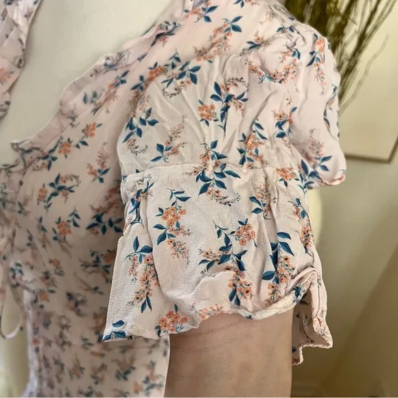 FOR LOVE & LEMONS x REVOLVE Nostalgia Floral Tie Front Mini Dress Size‎ Small - Image 7