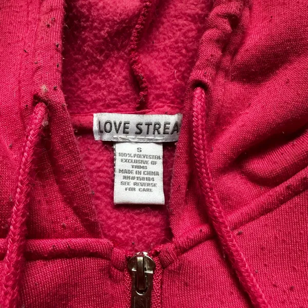 Love Streak Vibrant Pink Zip-Up Hooded Jacket - Image 2