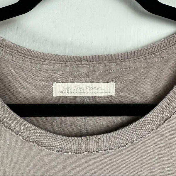 Free People We The Free Fade Into You Tee Sz XL Taupe Long Sleeve Top - Image 9