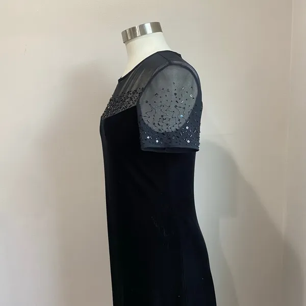 J.R Nites Caliendo by Y2K‎ Black Velvet and Mesh Mini Black Short Dress Size 8 - Image 7