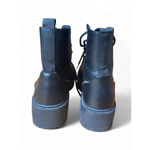 Charles Albert Lousia-S Black Platform Combat Boots Lug Sole Minimalist Grunge 7 - Image 4