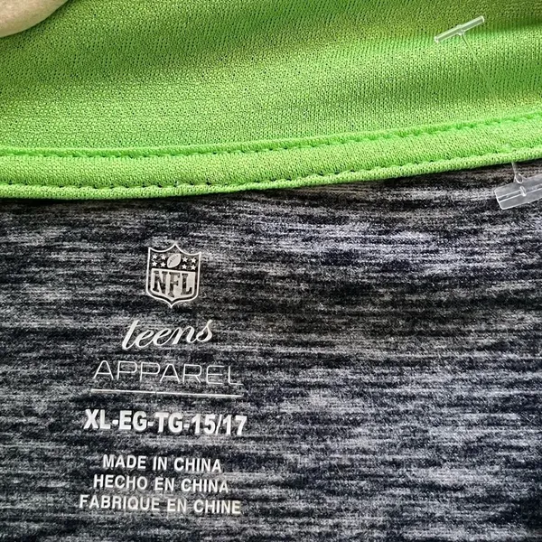 NFL Teens Love Seattle Seahawks Zip Up Athletic Jacket Grey Rave Green XL - Image 4
