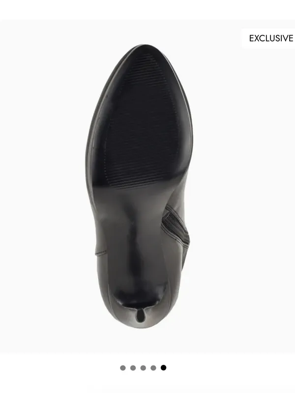 Quizme Platform Leather Boots Black Stiletto Heel Boots with Zipper - Image 5