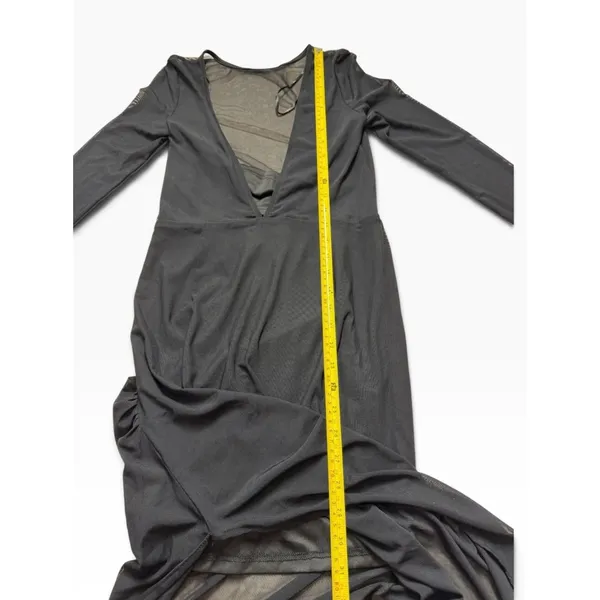 Lulus Black Sheer Mesh Cutout Bodycon Maxi Dress Size M - Image 8