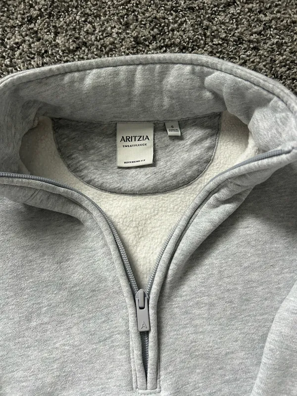 Aritzia Cozy Sweatfleece Boyfriend 1/2 Zip Sweatshirt - Image 3