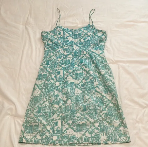 Lilly Pulitzer Blue and White Printed Dress - Image 3