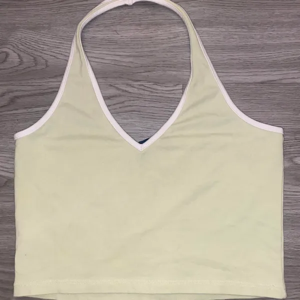 Brandy Melville Light Green Halter Crop Top - Image 2