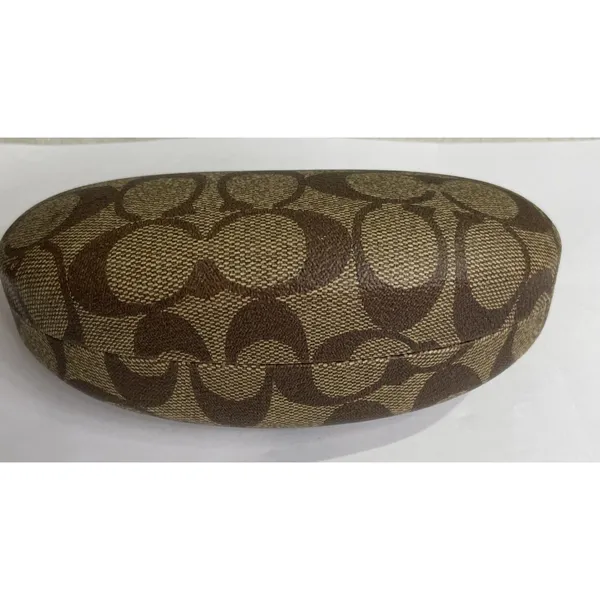 Coach signature C print hard clamshell sunglasses case in brown LARGE - Image 2