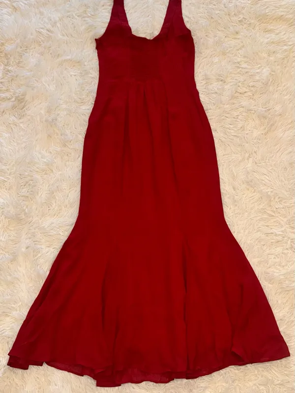 NEW REFORMATION Laine Red sleeveless midi dress sz 4 - Image 6